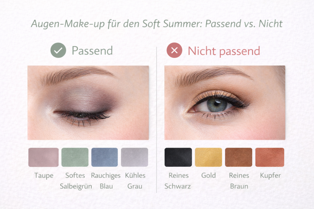 Augen Make Up im Vergleich - kühle Töne vs. warme Töne
