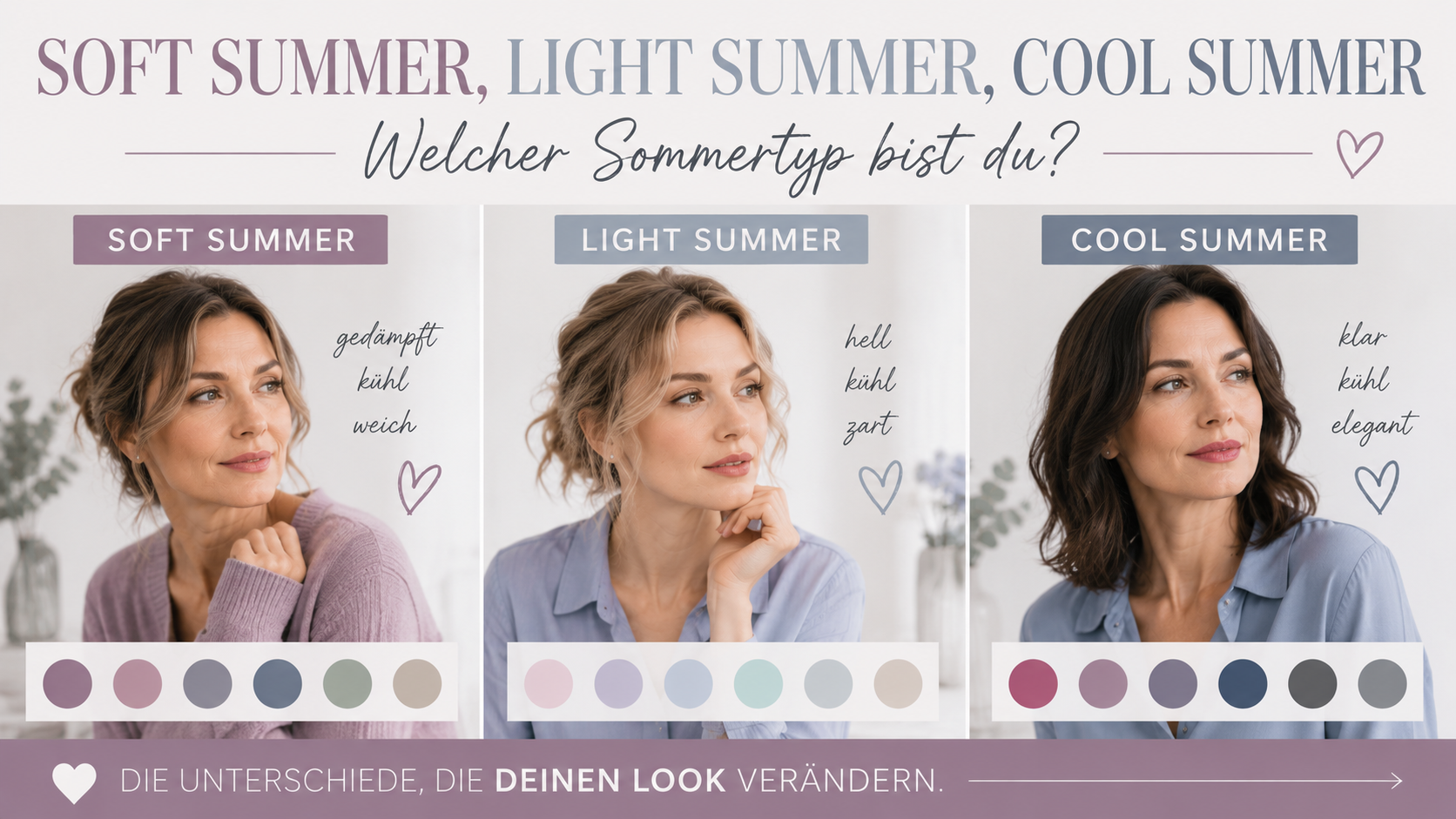 Soft Summer vs True Summer vs Light Summer