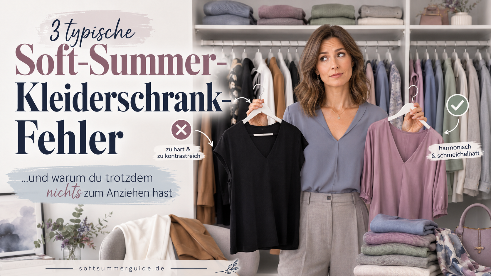 3 Fehler beim Soft Summer Kleiderschrank (und warum du trotzdem „nichts zum Anziehen“ hast)