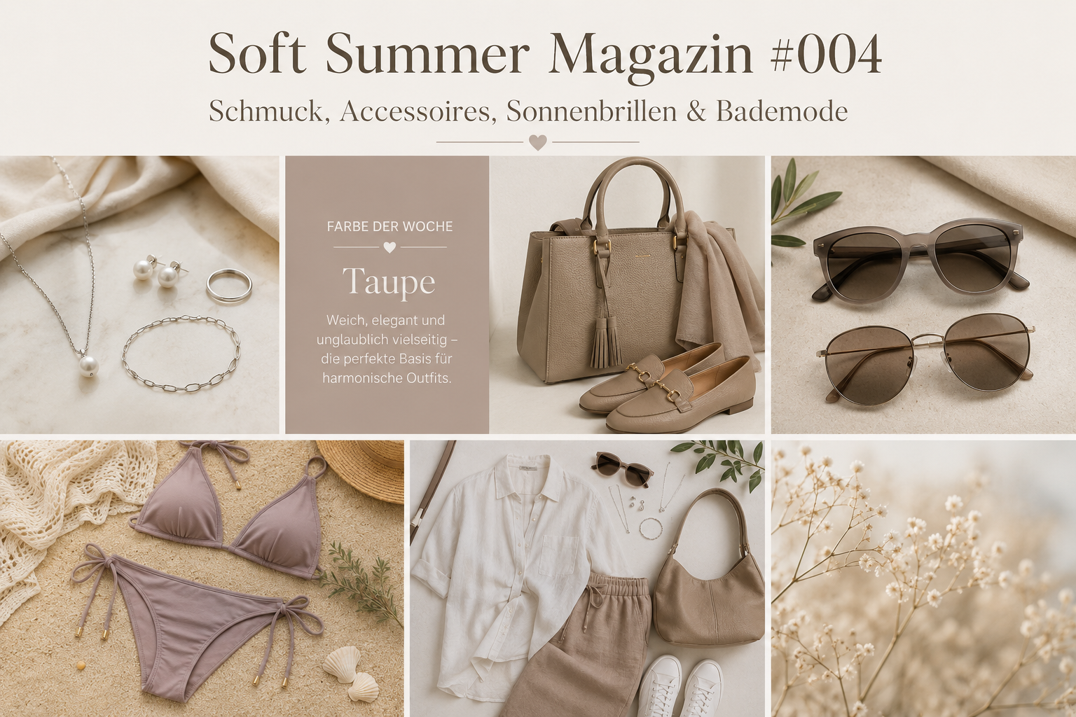 Soft Summer Magazin #004 Schmuck, Accessoires, Sonnenbrillen & Bademode