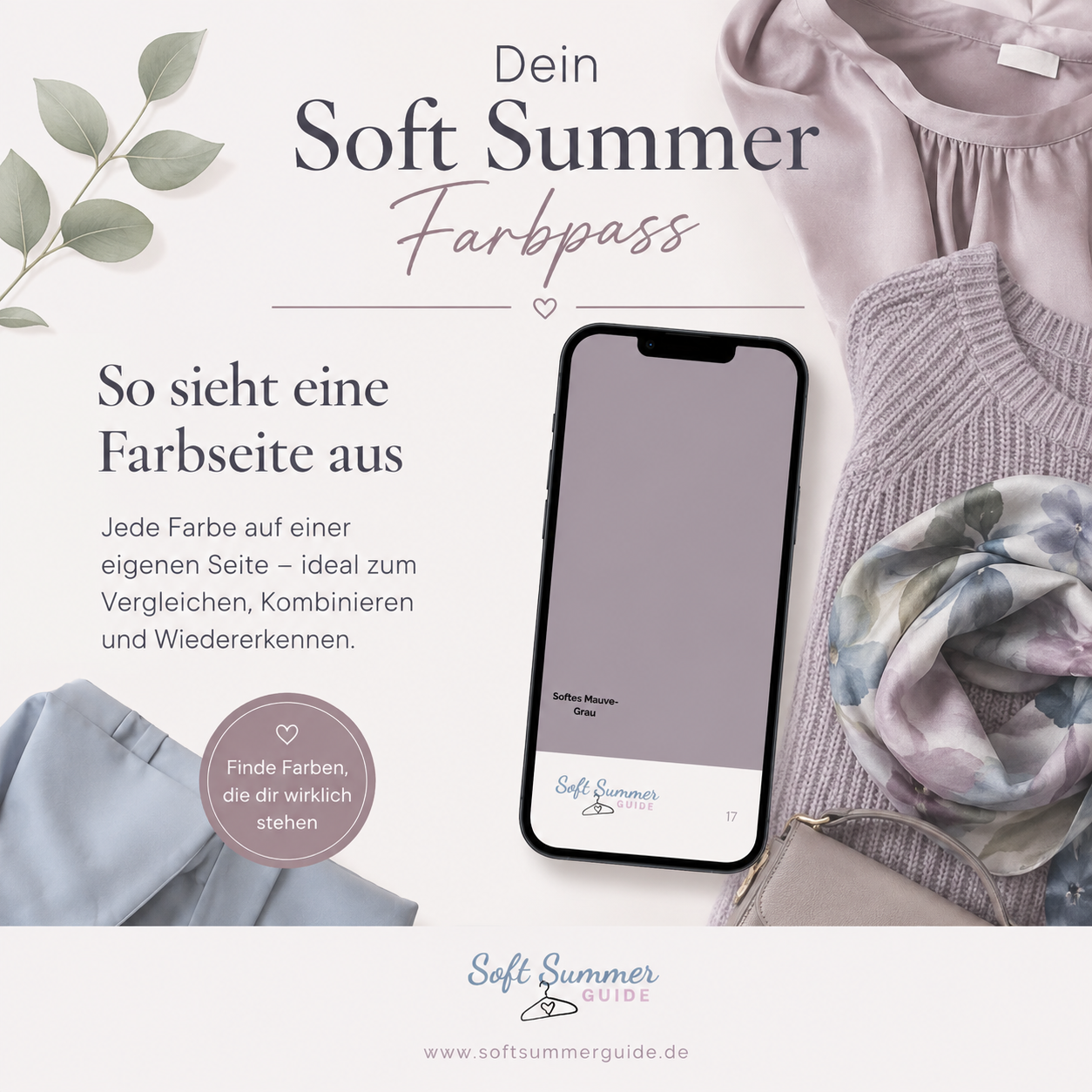 Beispiel einer Farbseite im Soft Summer Farbpass