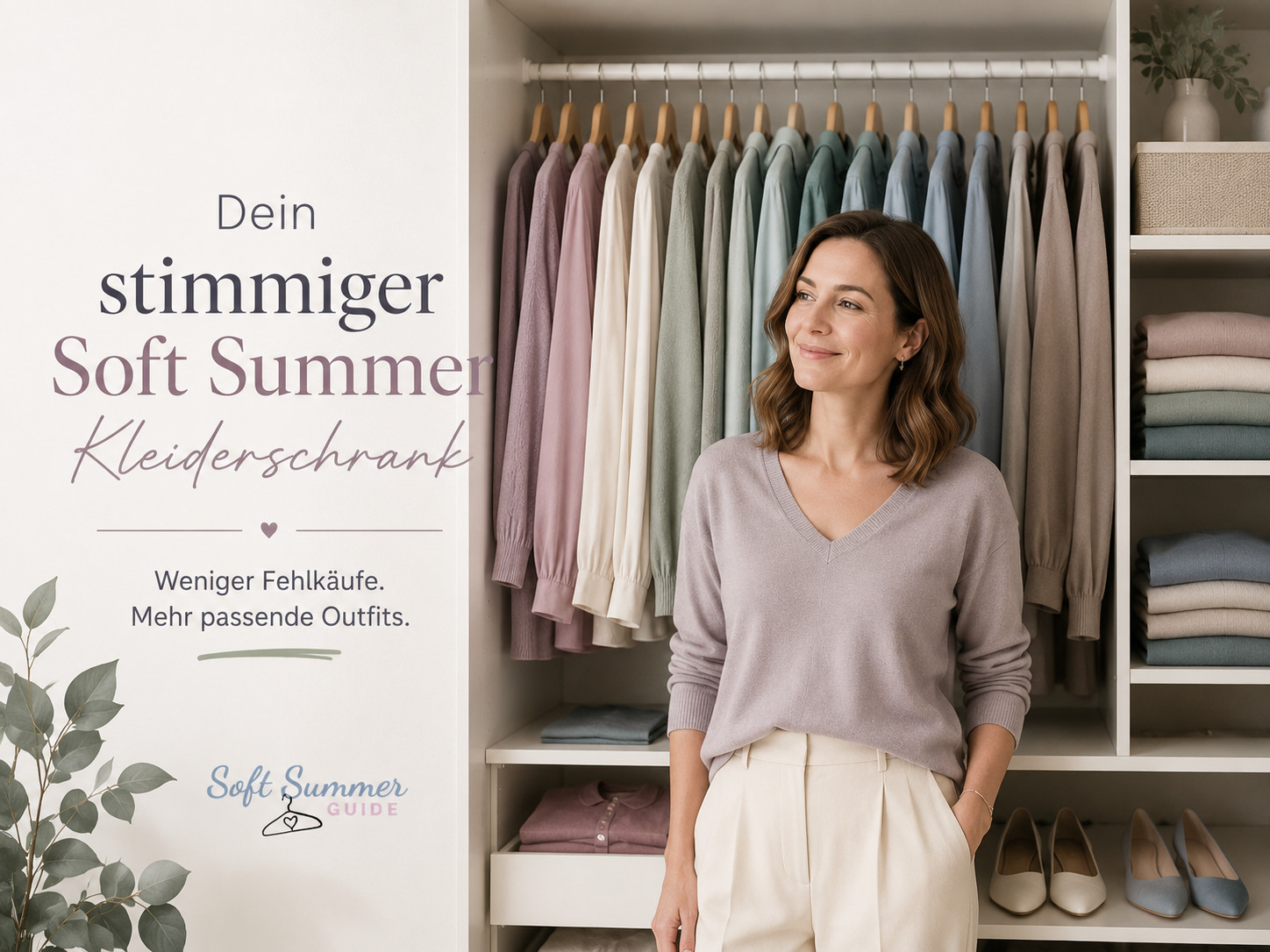 Aufgeräumter Soft Summer Kleiderschrank