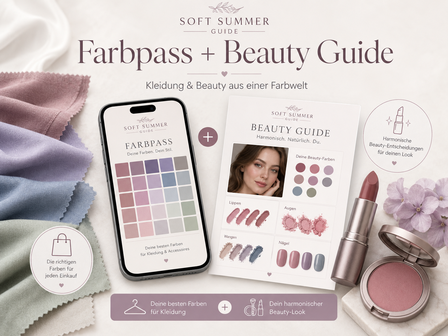 Farbpass und Beauty Guide zusammen: Kleidung und Beauty aus einer Farbwelt