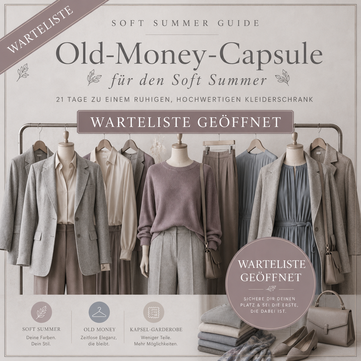 Old-Money-Capsule für den Soft Summer: Warteliste geöffnet